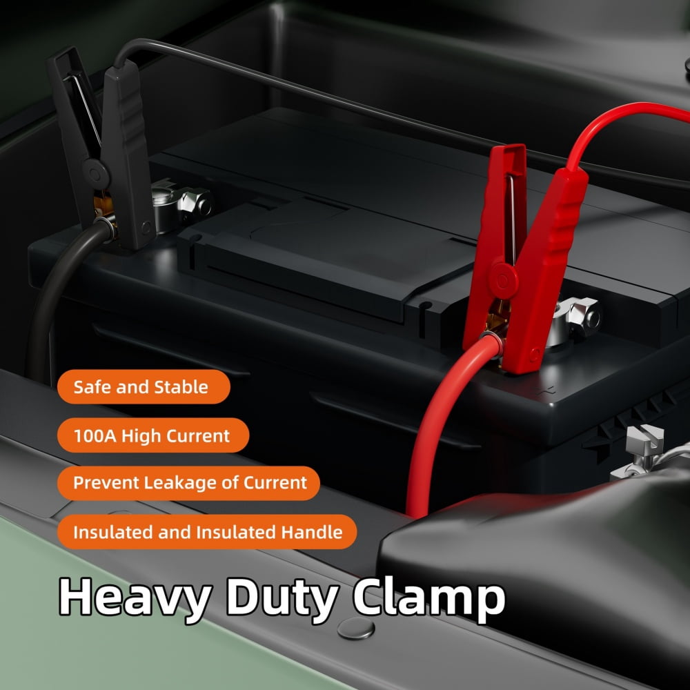 3 Packs 6ft 12AWG Jumper Cable Clamps for 18V Lithium Battery, Heavy-Duty Booster Wire for Automotive Emergency Starting and Outdoor Power Supply