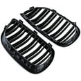 thumbnail image 5 of 1 Pair Kidney Grille Compatible with BMW 3-Series 07-10 E92 Coupe E93 Convertible 2-Door (Double Line, Glossy Black), 5 of 6