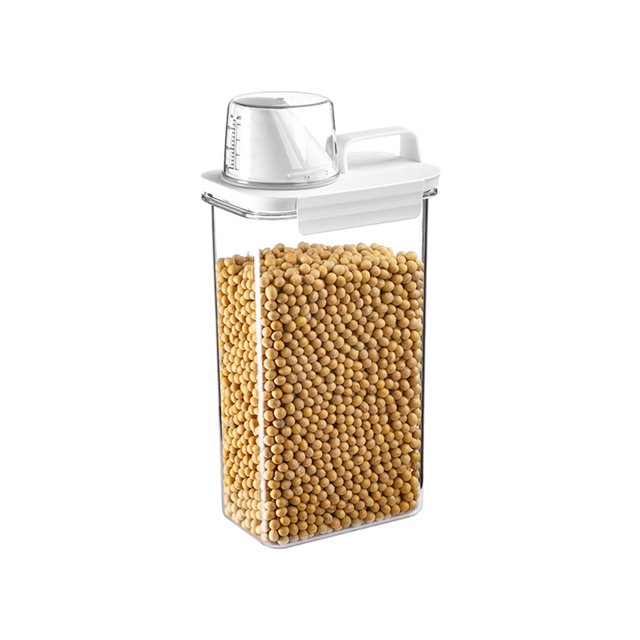 Taza medidora sellada Cubo de arroz de 2300 ml Cubo de comida para perros y gatos sellado para el hogar Caja de arroz a prueba de insectos a prueba de humedad Cubo de almacenamient
