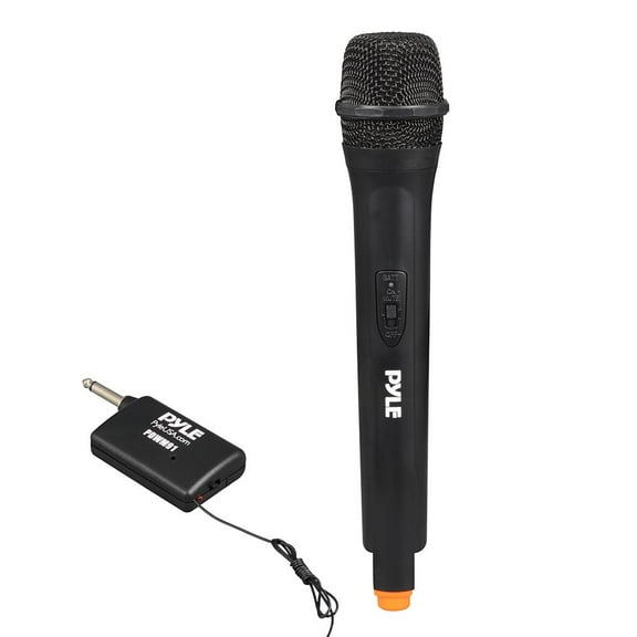 Pyle PDWM91 Professional VHF Handheld Microphone with Adapter Receiver, Black
