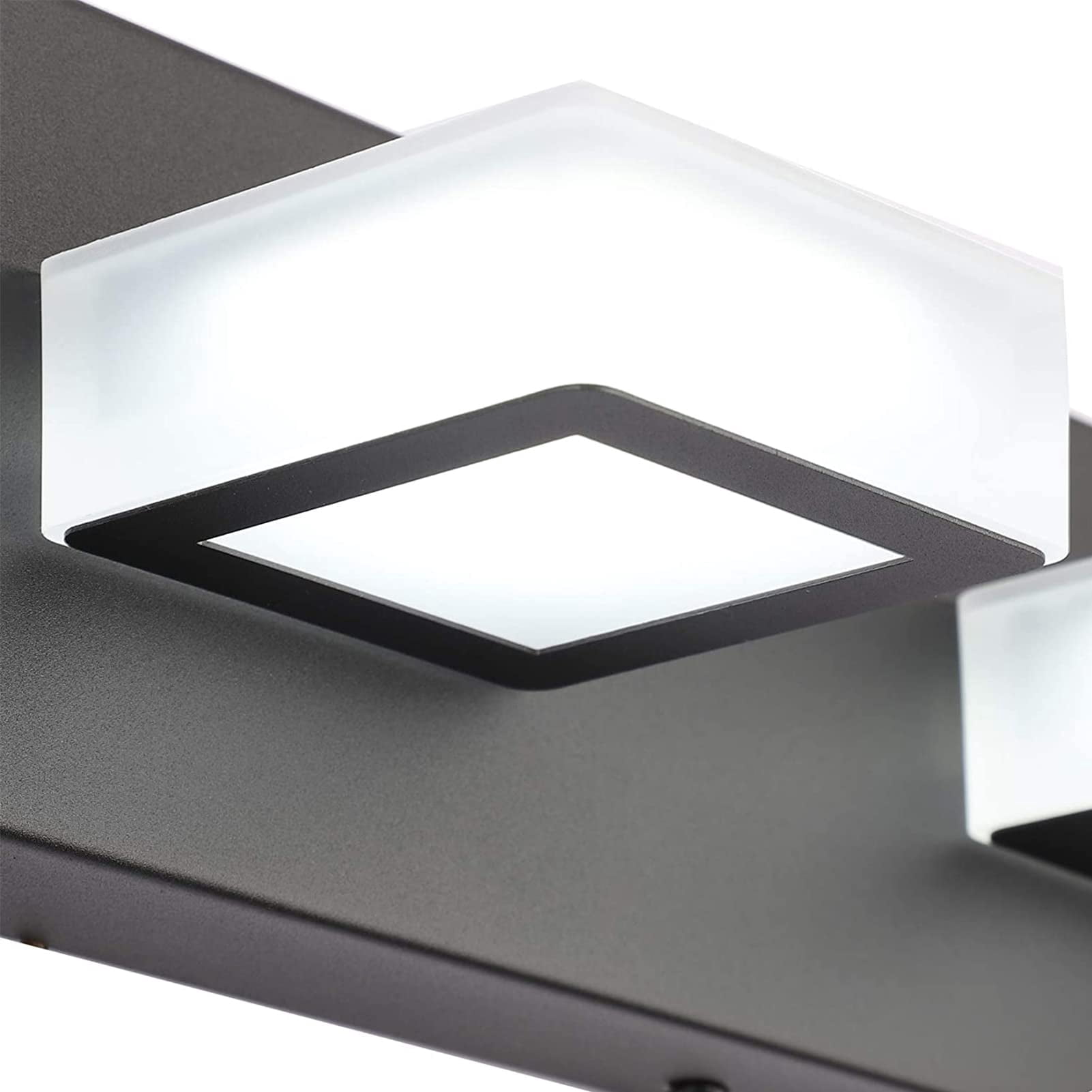 5 Color Temperature Modern Led Black Bathroom Vanity Lights Dimmable Acrylic Wall Lighting Fixtures