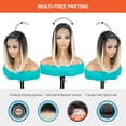 thumbnail image 3 of GLAM21USA HD Lace Front Bob Wig 13X6 Transparent Lace Frontal16 Inch Bob Wigs Straight Human Hair Blend Swiss Lace Middle Length Heat Friendly Synthetic Wig - Brianna (MOP1B/BLONDE), 3 of 7