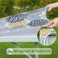 thumbnail image 6 of Square Table Cover with Elastic Closure, 34x34 Inch Bohemian Floral Tablecloth for Patio Kitchen and Dining Room, 6 of 6