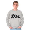 thumbnail image 3 of Mr Husband To Be Newlywed Groom Men's Crewneck Sweatshirt Brisco Brands M, 3 of 6
