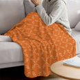thumbnail image 3 of Orange Morocco Blanket Soft Cozy Warm Throw Blanket for Couch, Plush Fuzzy Flannel Fleece Blankets for Sofa, Geometric Leaf Diamond Lattice Abstract Bed Blankets Lightweight Gifts for Women, 50"x80", 3 of 9
