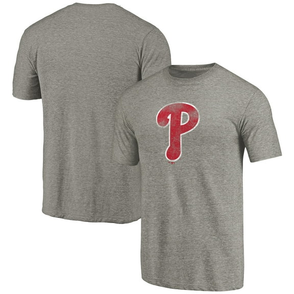 Men's Ash Philadelphia Phillies Distressed Team Tri-Blend T-Shirt