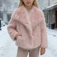 thumbnail image 2 of Girls Fleece Coat Elegant Shawl Collar Winter Coat For Girls Warm Soft Outerwear Jacket Fashion Clothes, 2 of 4