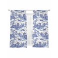 thumbnail image 2 of Sheer Curtains 72 Inches Long 2 Panels, Chinese Style Garden Plant Landscape Rod Pocket Curtain Voile Draperies, Chinoiserie Light Filtering Window Treatment for Living Room Kitchen Bedroom, 2 of 8