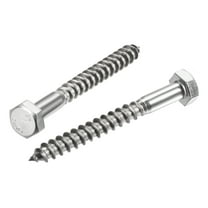 Uxcell M8 x 75mm 304 Stainless Steel Hex Lag Screws for Wood 10 Pack
