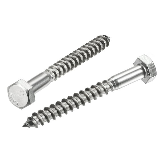 Uxcell M8 x 75mm 304 Stainless Steel Hex Lag Screws for Wood 10 Pack