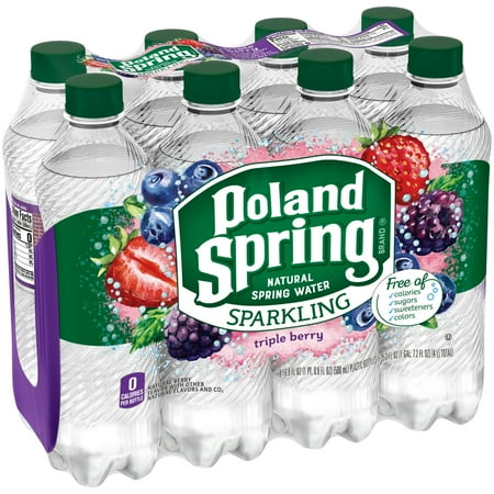 Poland Spring Sparkling Water, Triple Berry, 16.9 oz. Bottles (Pack of 8) - Walmart.com
