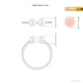 thumbnail image 5 of Angara Two Stone Japanese Akoya Cultured Pearl Open Stackable Ring in 14K White Gold for Women | June Birthstone Jewelry for Her, 5 of 8