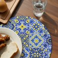 thumbnail image 3 of Vintage Boho Round 15 Inch Placemats Set of 8, Middle Century Bohemia Style Patchwork Blue HeatResistant Non Slip Place Mats for Dining Table, Wipeable Braided Kitchen Table Mats for Housewarming, 3 of 9