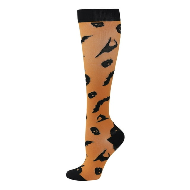 Chaussettes Crew pour Femmes, Chaussettes d'Exercice Anti-Stress Chaussettes Élastiques Chaussettes de Compression pour Course à Pied Chaussettes Jacquard Mollet, Chaussettes Bottes pour Femmes, Taille : S