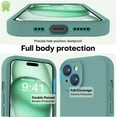 thumbnail image 3 of Compatible with iPhone 15 Case, [Smooth Silicone Full Coverage Camera] [8ft Drop Protection], Soft Microfiber Lining Full Body Protective Case for iPhone 15 6.1 inch - Pine Green, 3 of 13