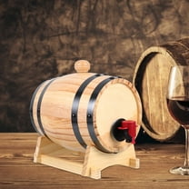 Hemoton Beer Dispenser Decanter Mini with Stand 1L Oak Whiskey Bucket with Spigot Wooden Red Wine Container for Bar Restaurant