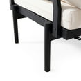 thumbnail image 3 of Sardis Acacia Wood Outdoor 5 Seater Sectional Sofa Set with Water Resistant Cushions, Teak, Black, and Cream, 3 of 14