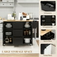 thumbnail image 4 of HOMCOM Kitchen Island on Wheels, Kitchen Cart with Drop Leaf Drawers Black, 4 of 10