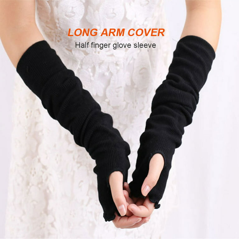 PHEZEN Women Elastic Calf Sleeves Half Finger Arm Gloves Set