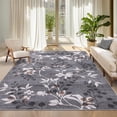 thumbnail image 1 of Garvee 9'x12' Modern Area Rug Washable Floral Accent Carpet with Non-Slip Backing, Stain-Resistant Soft Rugs Low Pile Floor Mats, Botanical Print Rug for Living Room, Bedroom, Dining Room, Grey, 1 of 9