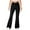 Black, variant on XFLWAM Women's Velvet Pants Bell Bottom Flare Pants High Waisted Warm Long Pants