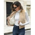 thumbnail image 4 of ieFashion Womens Faux Fur Vest Lapel Collar Sleeveless Zip Up Cardigan Vest Top Fuzzy Coats Jacket Fluffy Outwear with Pockets, 4 of 7