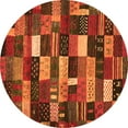 thumbnail image 1 of Ahgly Company Indoor Round Abstract Orange Contemporary Area Rugs, 4' Round, 1 of 1