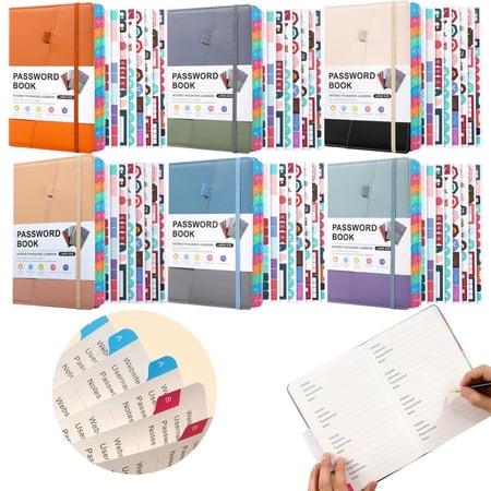 CoreLiving Password Keeper Book with Alphabetical Tabs Small Spiral Password Notebook for Internet Website Address Login Details Logbook