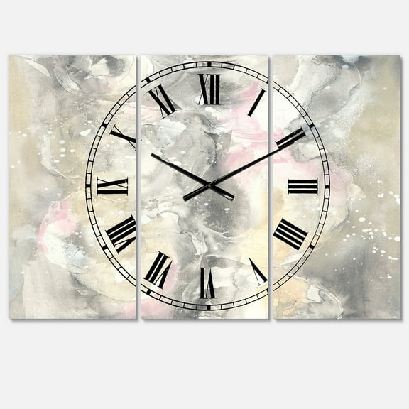 Designart 'Watercolor Snowflakes II' Farmhouse Wall Clock