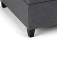 thumbnail image 5 of Ellis 36 inch Wide Contemporary Square Coffee Table Storage Ottoman in Slate Grey Linen Look Fabric, 5 of 9
