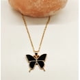 thumbnail image 4 of Black Enamel Butterfly Necklace, Gold Tone, 4 of 4