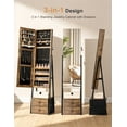 thumbnail image 3 of Skyhill Jewelry Cabinet Armoire, Full-Length Mirror Lockable with with 2 Drawers and Shelf（Brown）, 3 of 8