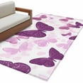 thumbnail image 6 of Purple Butterflies Area Rug 4x6 Washable Rug Non Slip Modern Art Summer Butterfly Large Area Rug Indoor Floor Carpet for Entryway Bedroom Kitchen Living Room Home Office Dining Room Nursery, 6 of 8
