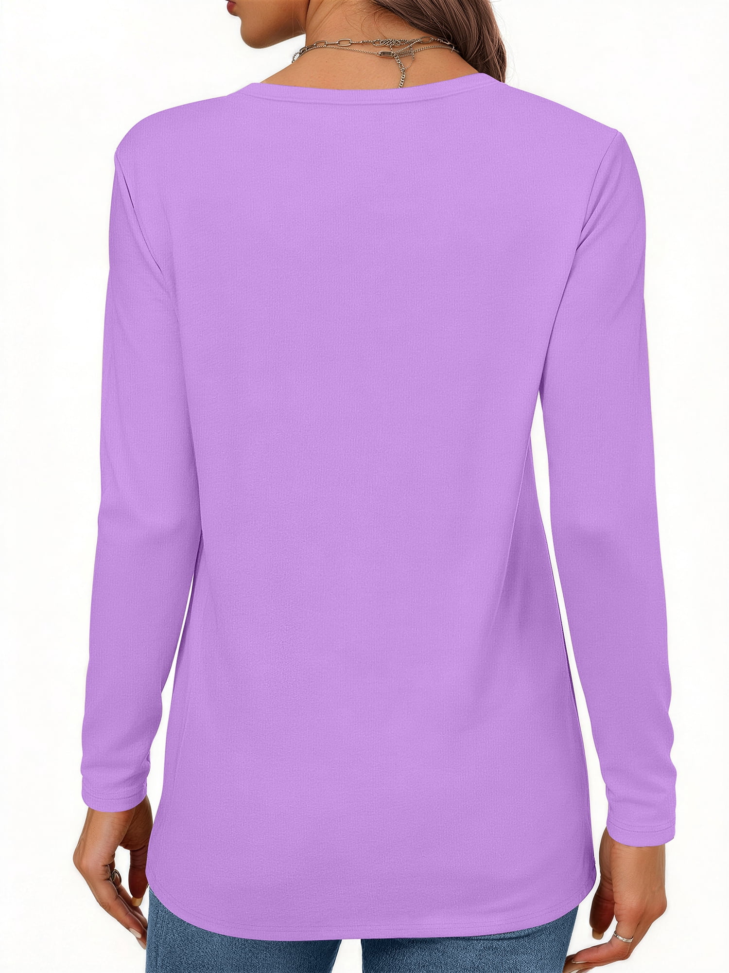 MOSHU 3 Pack T Shirts for Women Crew Neck Long Sleeve Womens shirts Casual Loose Fit Fall Tops