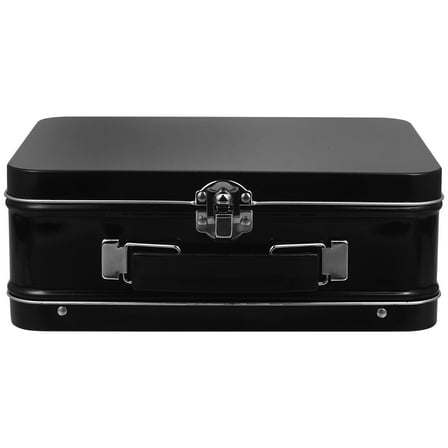 STOBOK Empty Metal Tins Box Black Storage Multi-purpose 1Pcs
