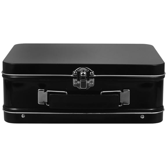 STOBOK Empty Metal Tins Box Black Storage Multi-purpose 1Pcs