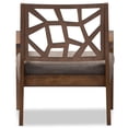 thumbnail image 4 of Baxton Studio Jennifer Chaise d'Appoint en Gris et Marron, 4 of 7