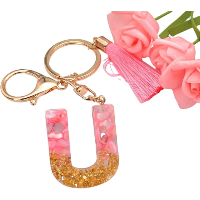 Letter Keychain,26 Letters A-Z Decorative Letter Keychain,Name Keychain for Women Girls Men Teenager Gift