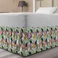 thumbnail image 1 of Funny Sloth Bed Skirt, Repetitive Monstera and Tropical Leaves with Lazy Animal Hanging on Branches, Elastic Bedskirt Dust Ruffle Wrap Around for Bedding Decor, 4 Sizes, Multicolor, by Ambesonne, 1 of 2