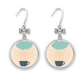 thumbnail image 1 of Rain Cloud Cup Sle Face Weather Bow Earrings Drop Stud Pierced Hook, 1 of 3