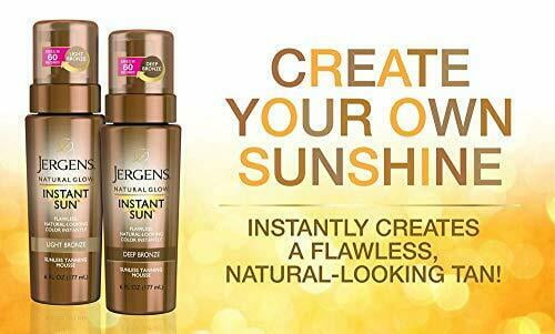 Jergens Natural Glow Instant Sun Sunless Tanning Mousse, Deep Bronze 6 oz (Pack of 2)