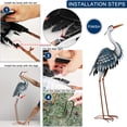 thumbnail image 3 of Teresa's Collections 33.86 inches Blue Heron Garden Statue Sculpture, Metal Yard Art Large Bird Garden Decoration for Patio Pool Lawn Outdoor Party Decor, Gifts for Mom, 3 of 10