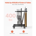 thumbnail image 2 of VEVOR Folding Chair Rack, 400 LBS Capacity, Heavy-duty Chair Cart for 5 Tables+14 Chairs, Chair Storage Dolly Chair Holder w/ Swivel Casters and Locking Wheels,for Party Event,Hotel, Matte Black, 2 of 9