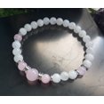 thumbnail image 2 of Natural Moonstone & Rose Quartz 8mm Round Shape Smooth Cut Beads Stretchable Bracelet for Men & Women., 2 of 2