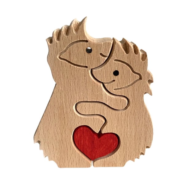 Padres Y Bebés Adornos De Animales De Madera Decoración De Escritorio Regalo Del Día De La Madre Scienceny HA043854-02