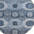 thumbnail image 4 of HomeRoots 626100 8 ft. Blue & Ivory Medallion Washable Transitional Indoor & Outdoor Round Area Rug, 4 of 9