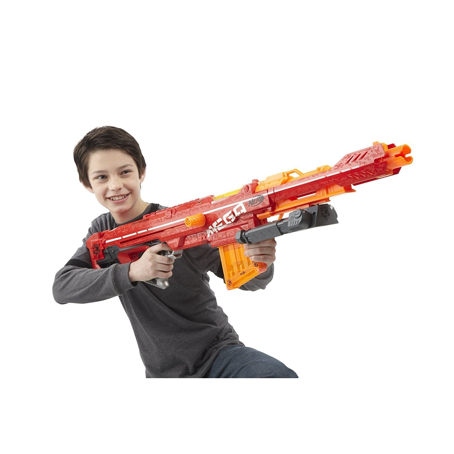 Gun Fire Details about   Nerf Centurion Mega Toy Blaster with Folding Bipod 6-Dart Clip Ages 8 