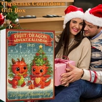 Beautynvta Fruit Dragon Advent Calendar 2025, 24 Days Christmas Countdown Calendar with 24 Pcs Fruit Dragon Pendants, Christmas Tree Ornaments, Xmas Gifts for Teens Grandkids