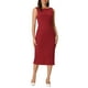 thumbnail image 2 of Vestido formal midi sin mangas de cuello barco para mujer INSPIRE CHIC rojo XL, 2 of 5