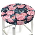 thumbnail image 3 of KLL Rose Flowers Round Bar Chair Cushion Cover ,Bar Stool Protector with Elastic, Soft Washable, 3 of 6